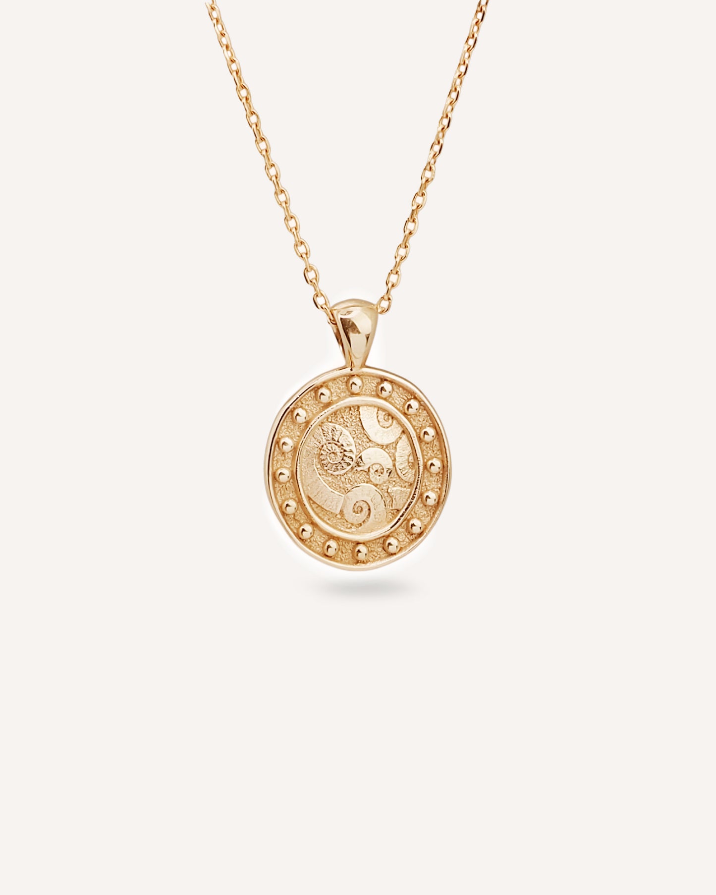 Shell Coin Pendant in Gold