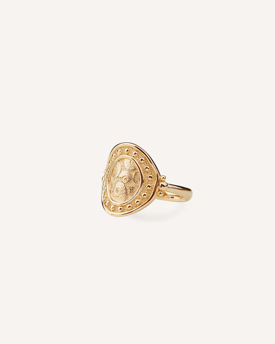Shell Coin Pinky Ring
