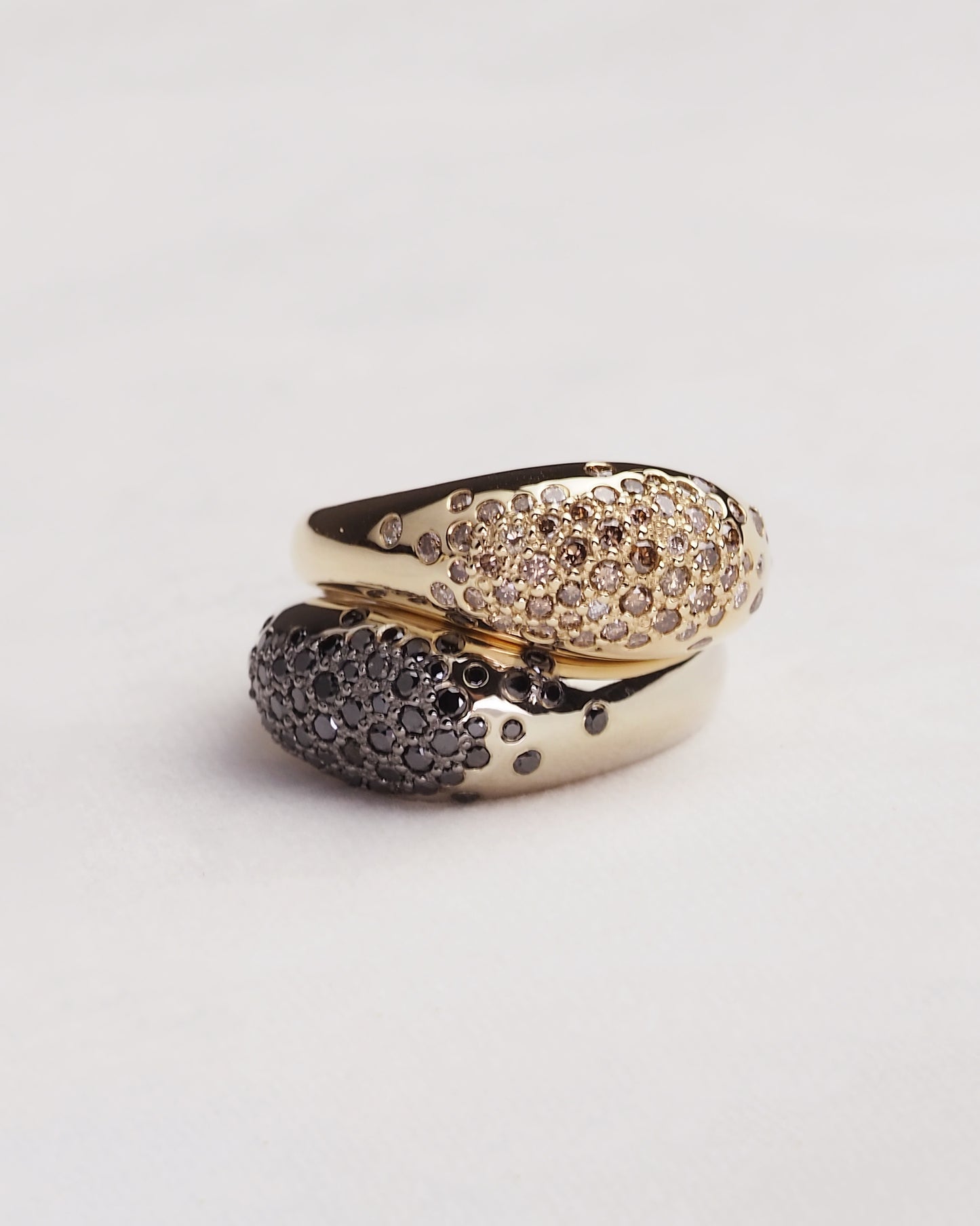 Galaxy Dome Ring — Gold with Champagne Diamonds