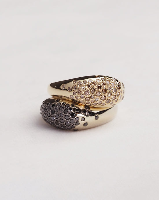 Galaxy Dome Ring — Gold with Champagne Diamonds