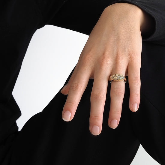 Galaxy Dome Ring — Gold with Champagne Diamonds
