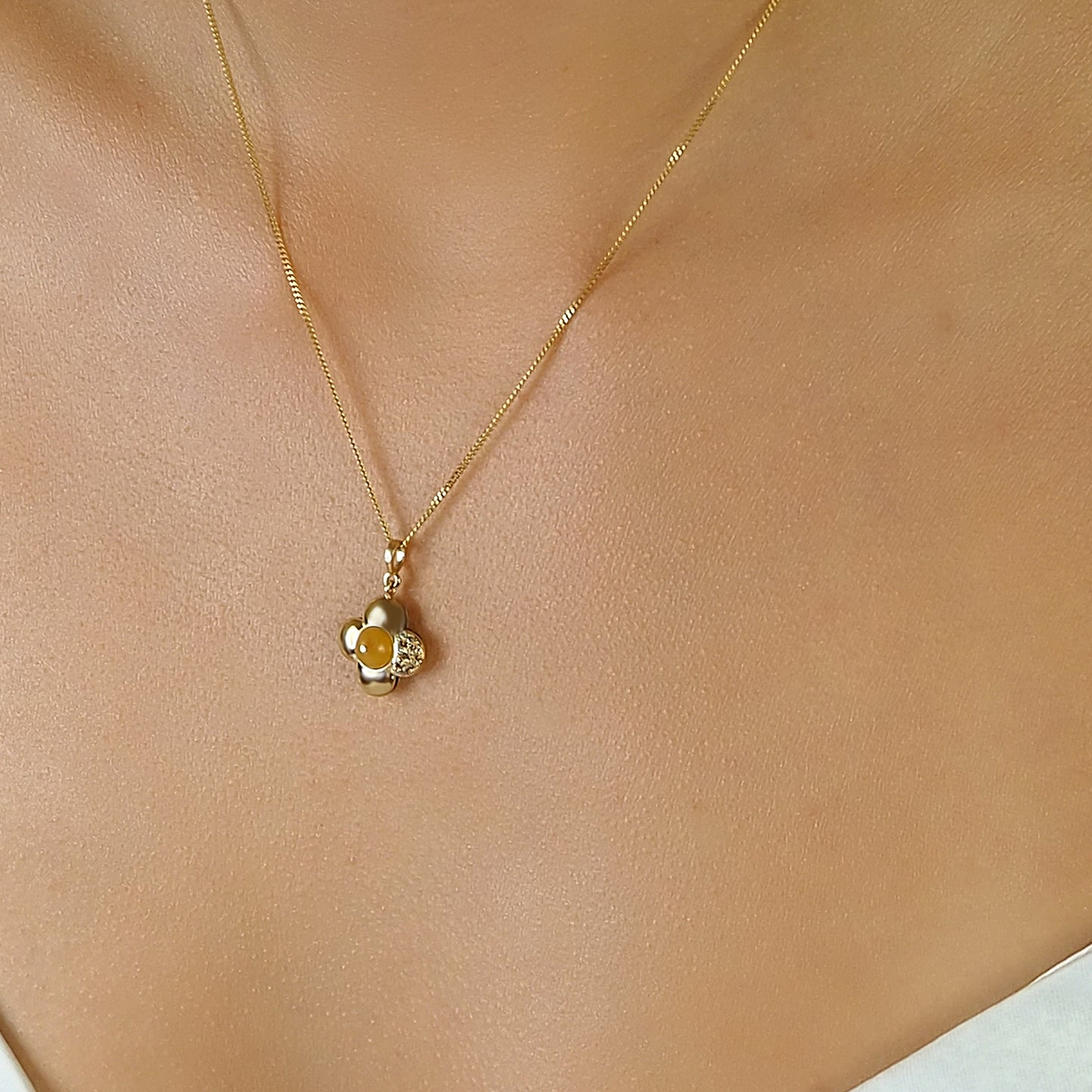 Baltic Pendant — Amber & Australian Chocolate Diamonds