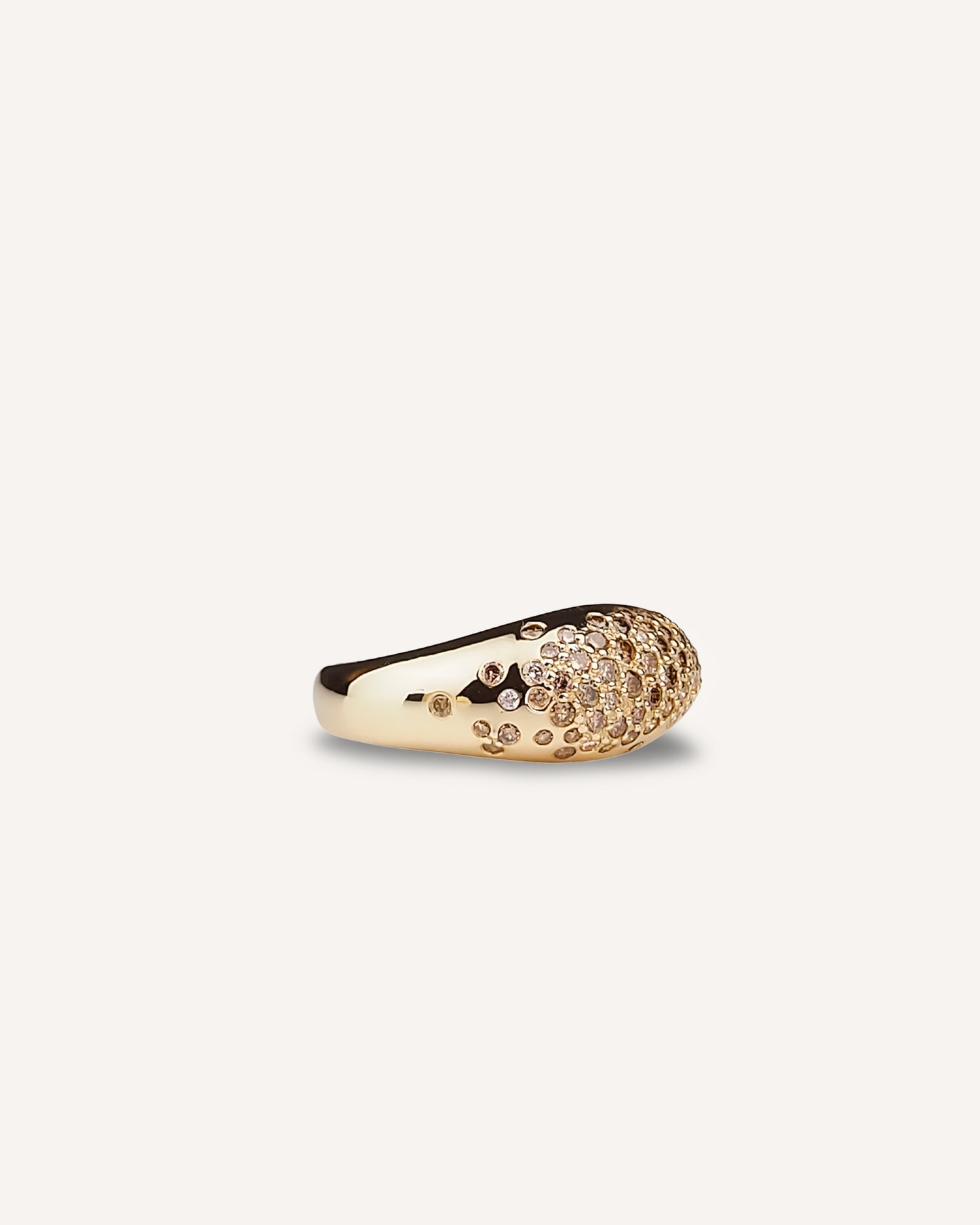 Galaxy Dome Ring — Gold with Champagne Diamonds