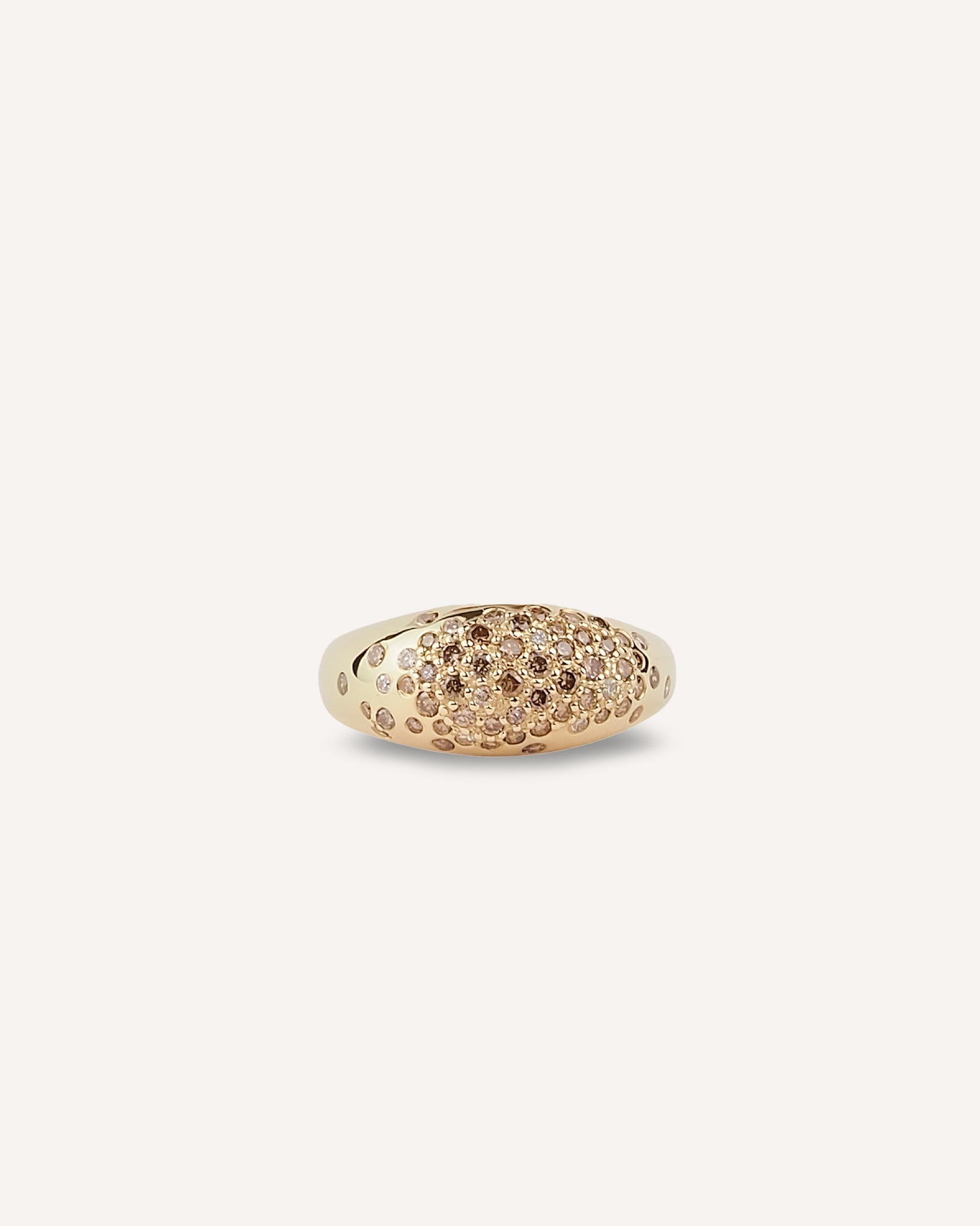 Galaxy Dome Ring — Gold with Champagne Diamonds