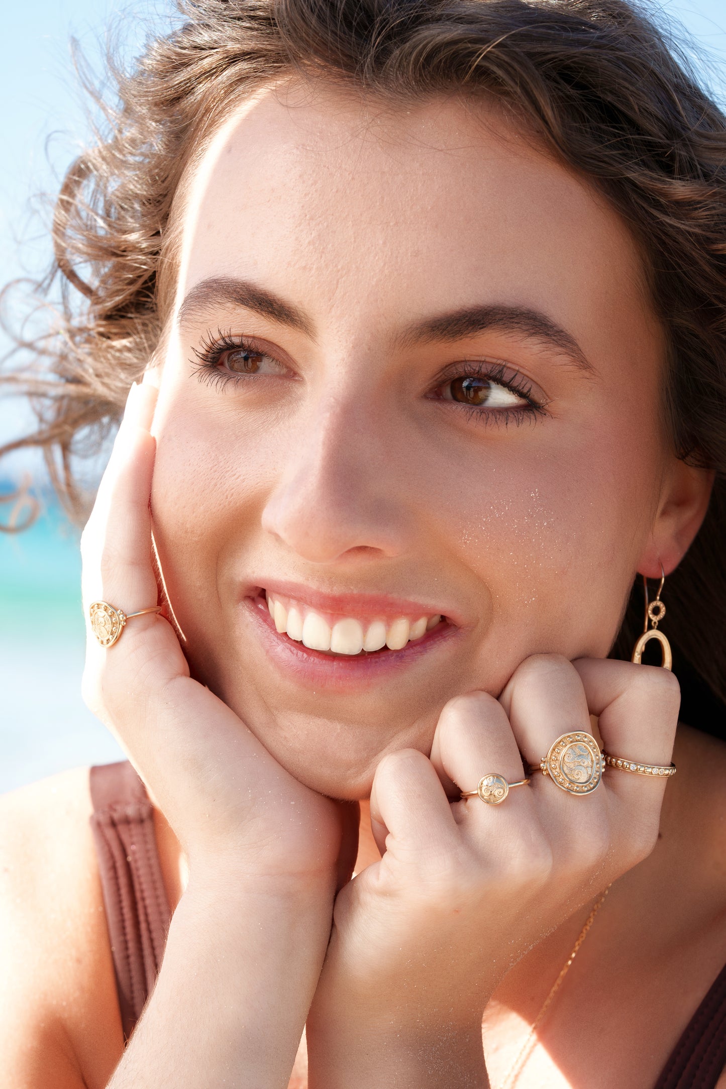 Shell Coin Pinky Ring