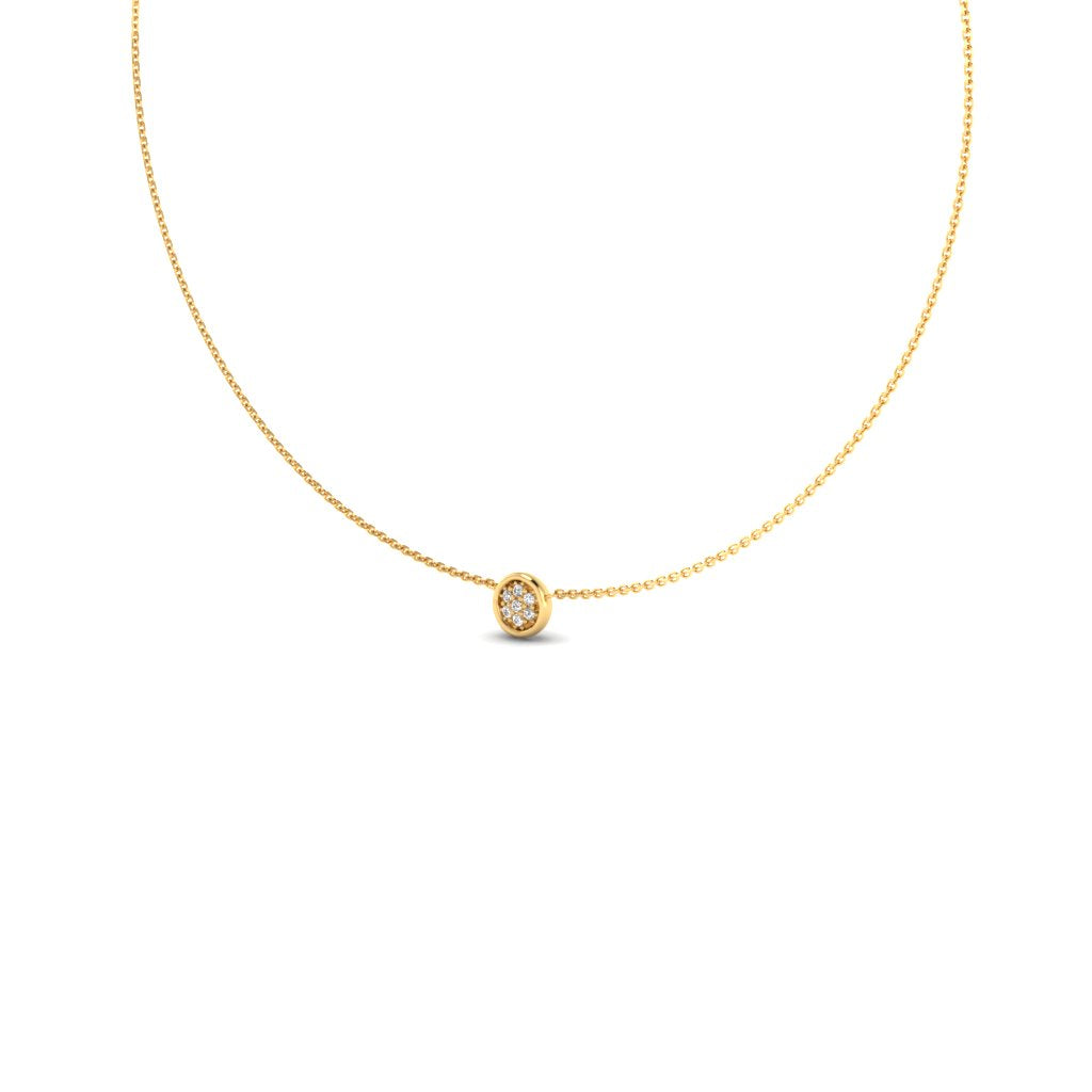 PETITE PASTILLE necklace 18K gold vermeil with white moissanites