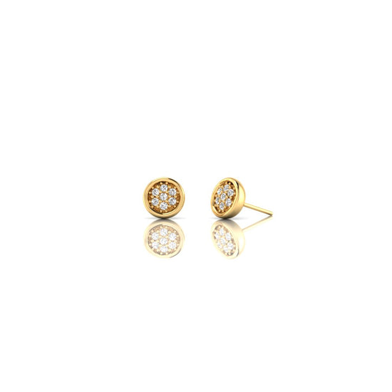 PETITE PASTILLE earrings 18K gold vermeil with white Moissanites