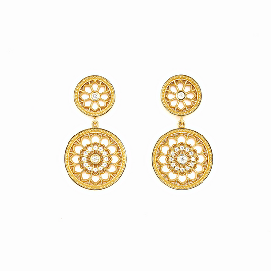 PARIS EARRINGS, Solid Gold with Diamonds