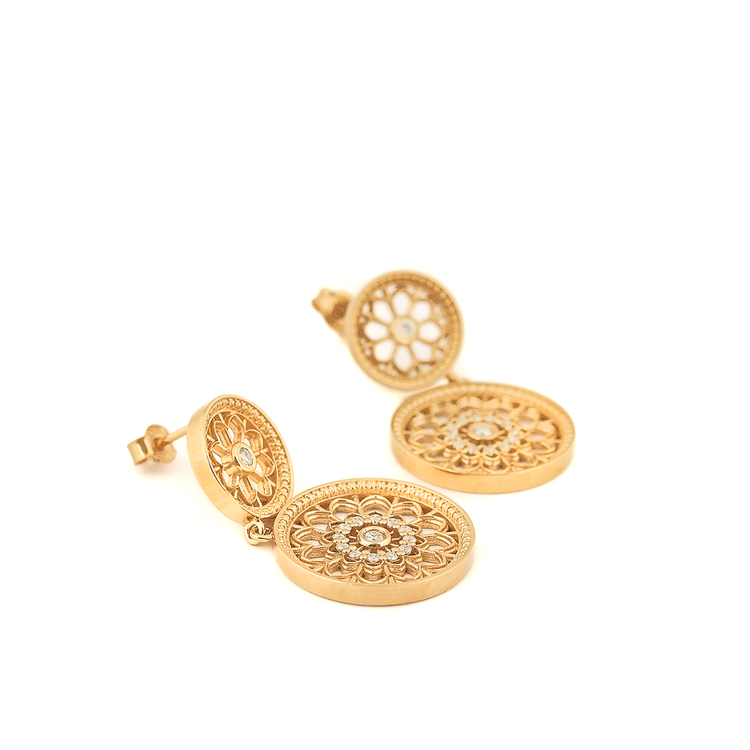 Round shape online gold earrings design