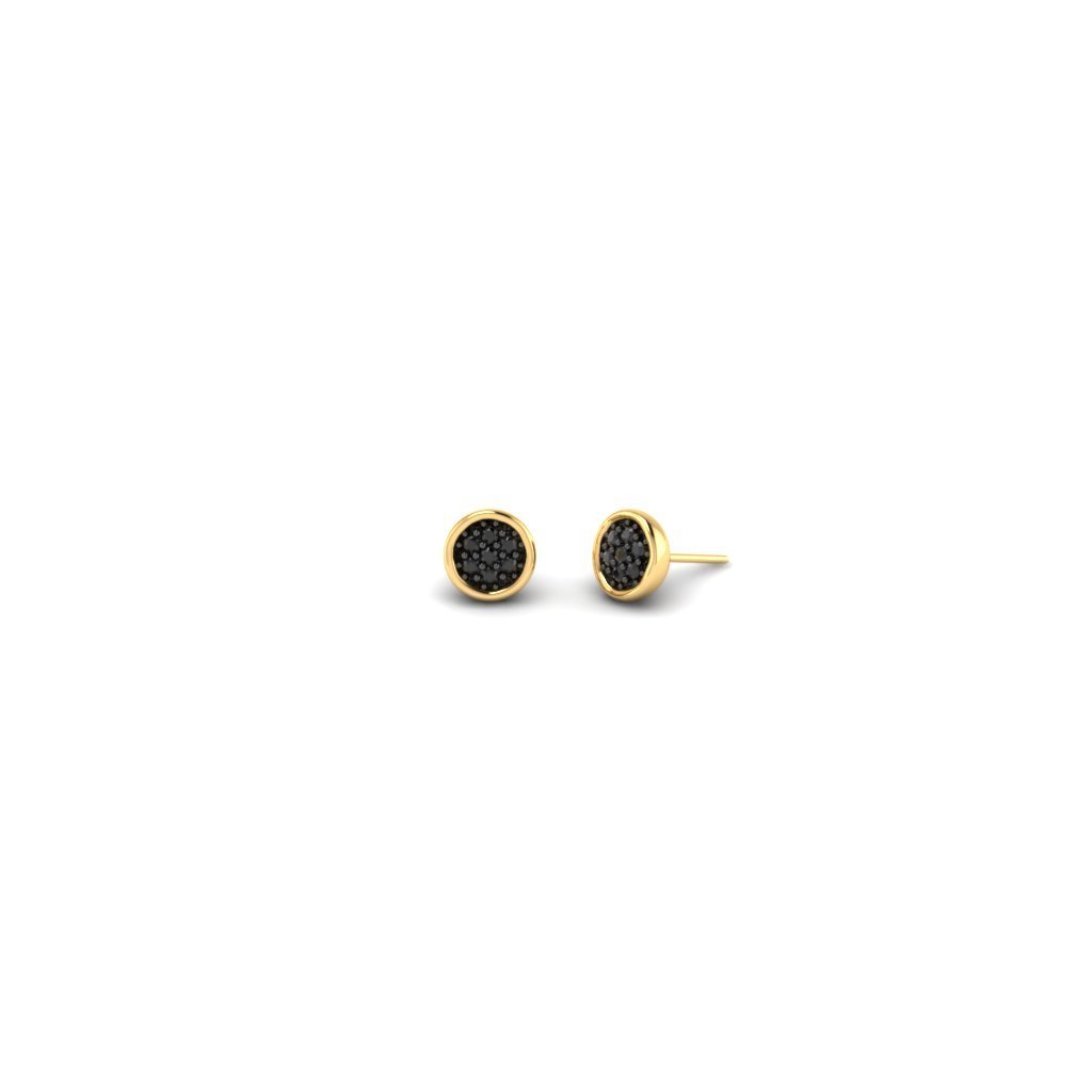 #Petit Pastille earrings solid gold with black diamonds# - Mirandum Jewellery