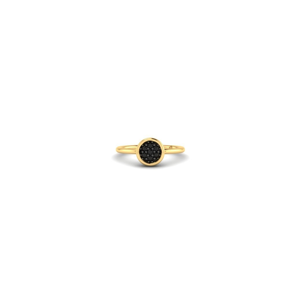 #Petit Pastille ring Solid Gold with black diamonds# - Mirandum Jewellery