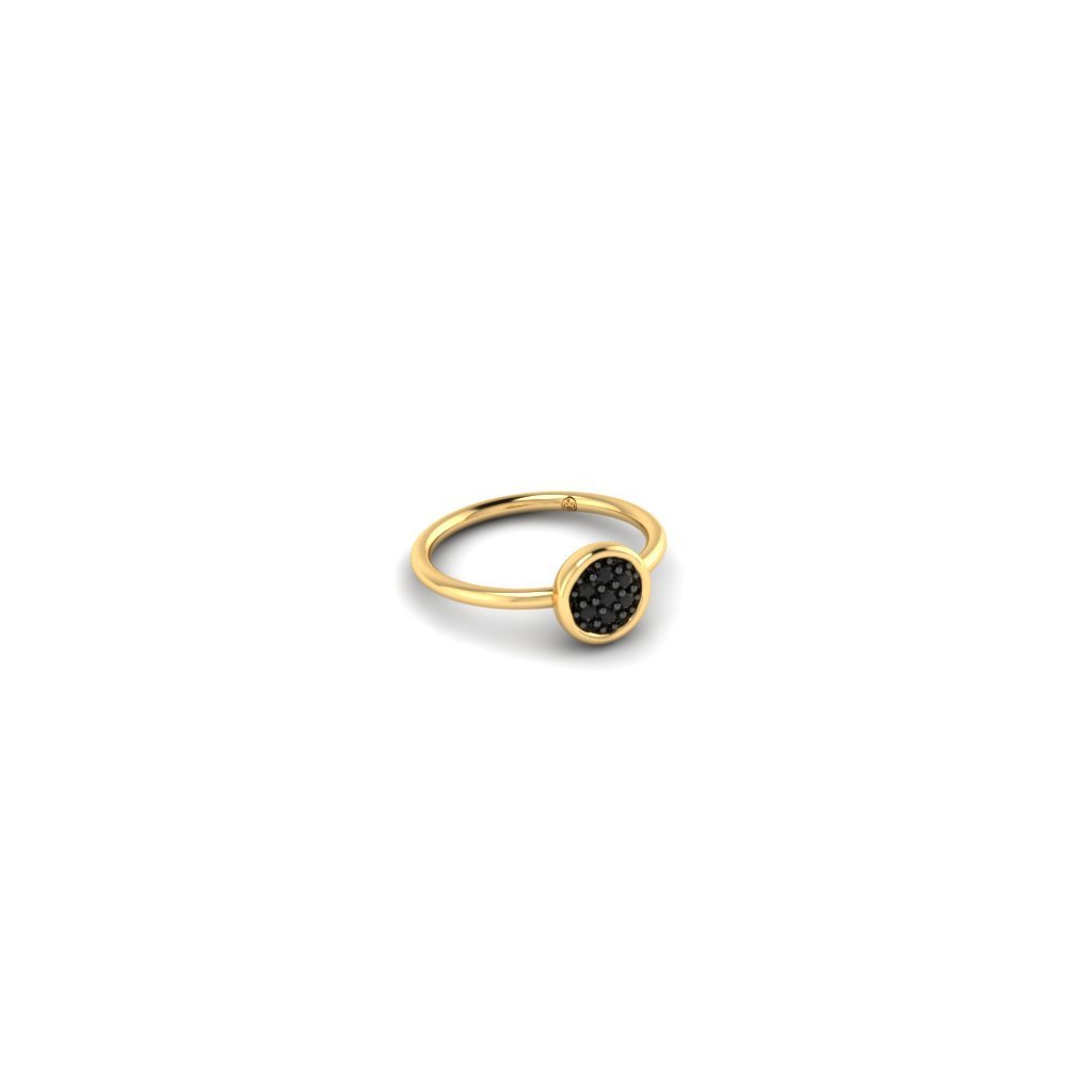 #Petit Pastille ring Solid Gold with black diamonds# - Mirandum Jewellery