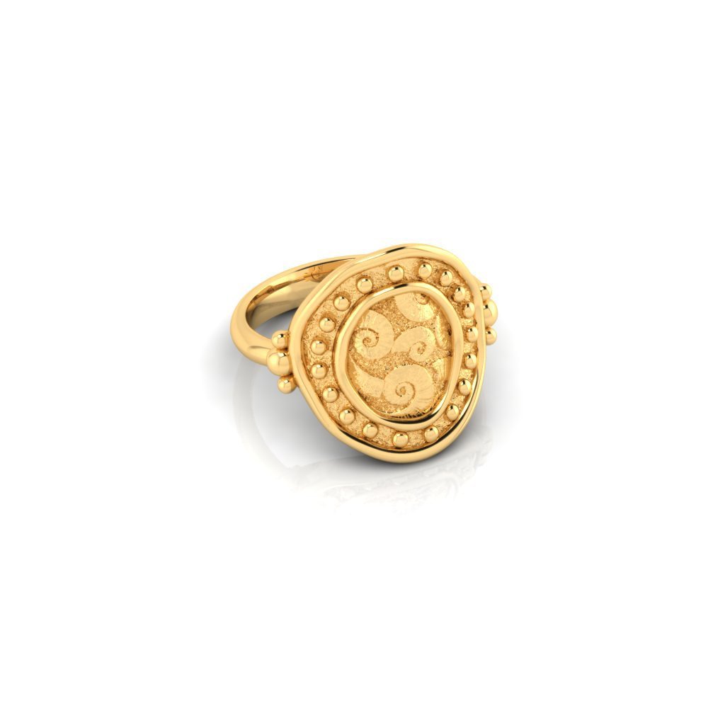 Solid gold store coin ring